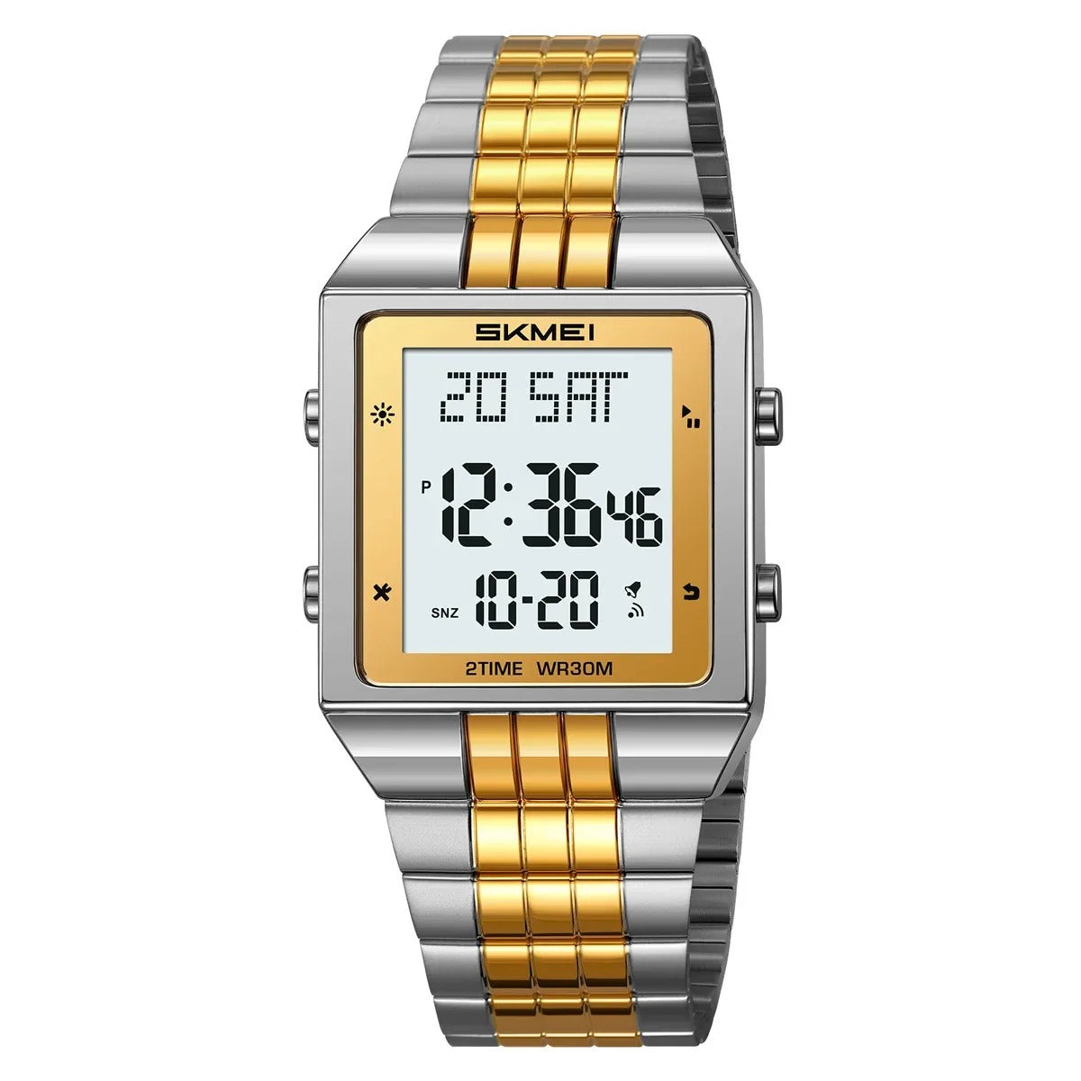 SKMEI - 2335 - Digital Multifunction Stainless Steel Watch - Gold/Silver image 1