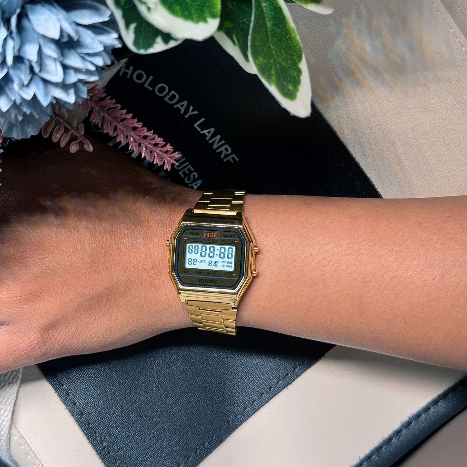 Skmei - 1123 - Digital Stainless Steel Watch - Gold image 4