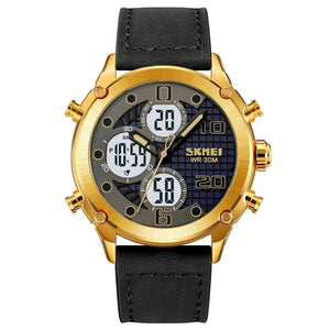 Skmei - 1975(strap)- Luminous 30m Waterproof Mutifunctional - Gold/Black-White image 0