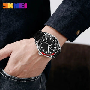 Skmei - 9291 - Fashion Business Genuine Strap Waterproof - Black image 4