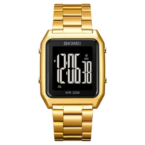 SKMEI 1879 Digital Stainless Steel Watch – Gold