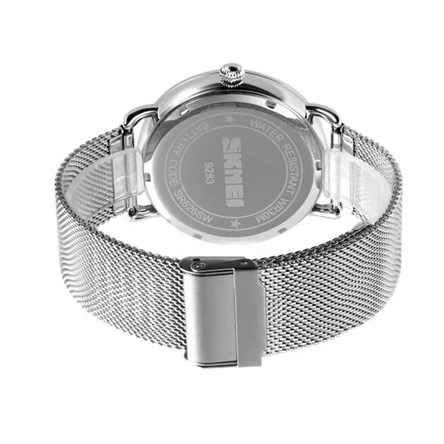 Skmei - 9283 - Classic Analog Galaxy Dial Watch - blue-steel image 3