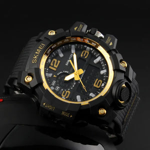 Skmei - 1155 - Sports Analog Digital Watch - Gold image 2