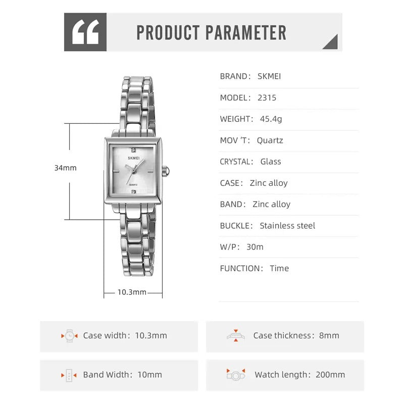 SKMEI - 2315 - Women Vintage Quartz Watch - silver/silver image 6