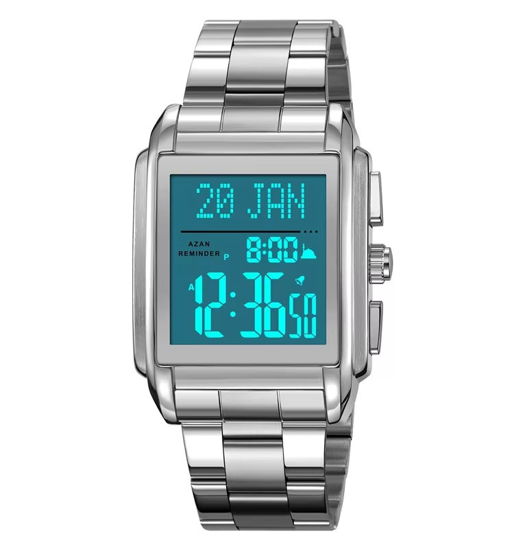 SKMEI - 2405 - Qibla Azan Time Reminder Prayer Watch - silver image 2