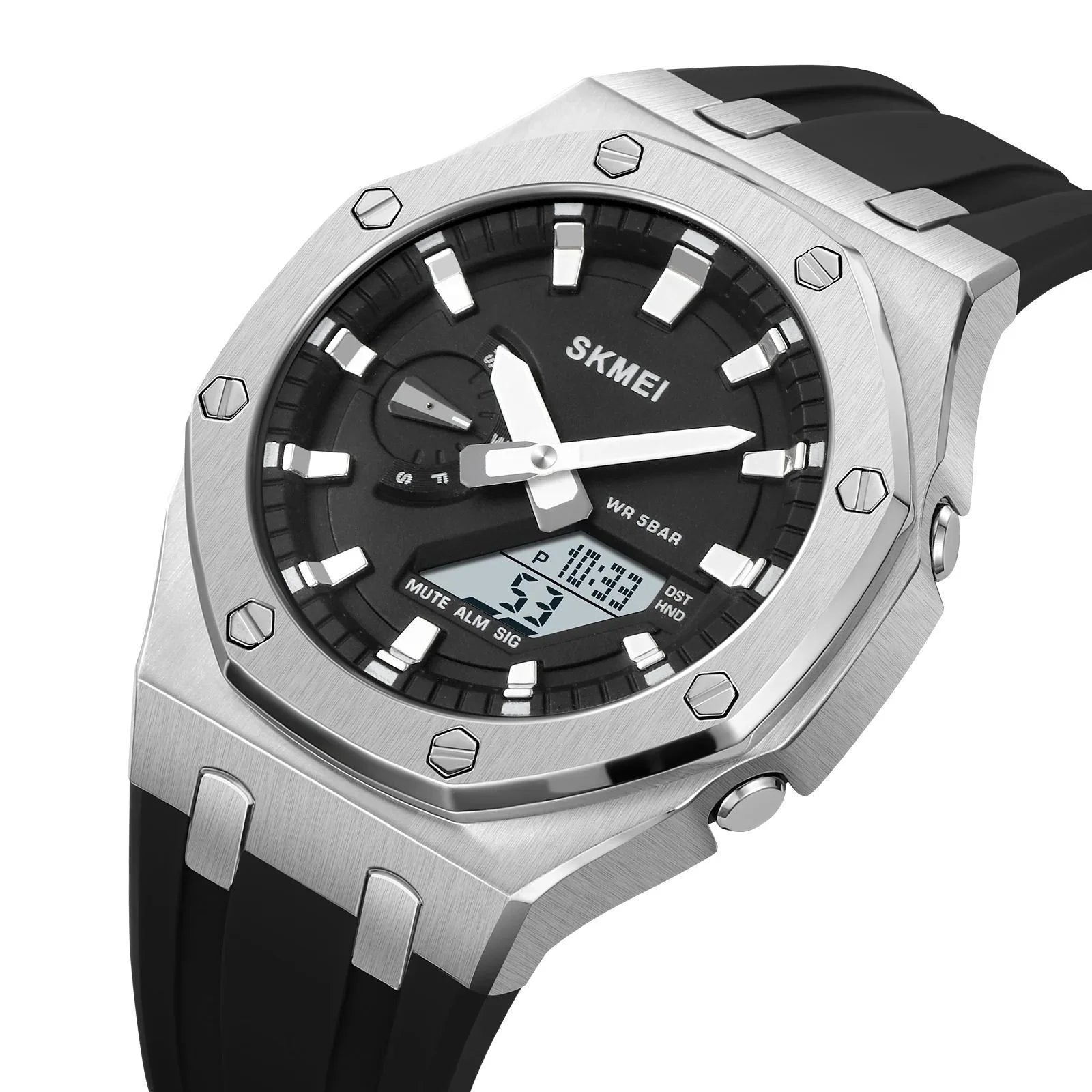 Skmei - 2243 - World time 50 Timezone- Silver/Black image 1