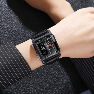 Skmei - 1868 (strap) - Digital LED Luminous Waterproof - Black-Leather image 3