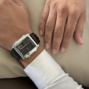 Skmei - 1868 (strap) - Digital LED Luminous Waterproof - Silver-Leather image 2