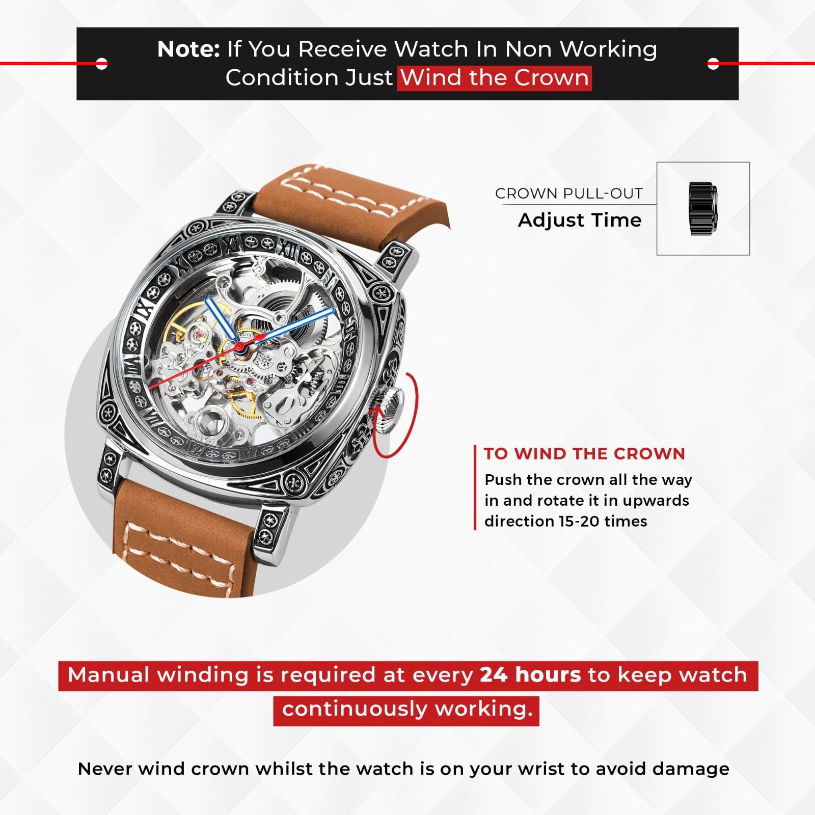 SKMEI - 9271 - Premium Automatic Skeleton Watch - brown image 1