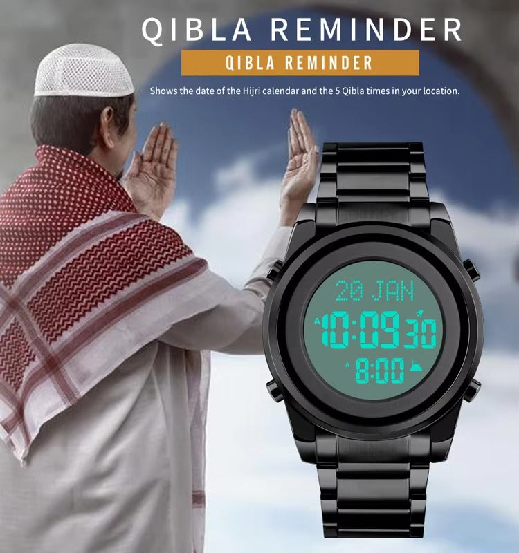 SKMEI - 1734 - Qibla Azan Time Reminder Prayer Watch - black image 2
