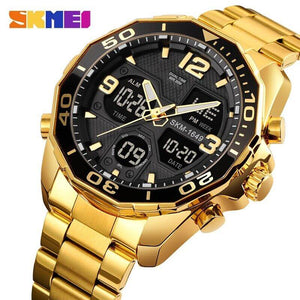Skmei - 1649 - Rotatable Ring Quartz MultiFunctional Watch - Gold image 0