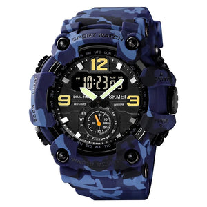 Skmei - 1637 - Warrior Dual Display Watch - Blue Camo image 0