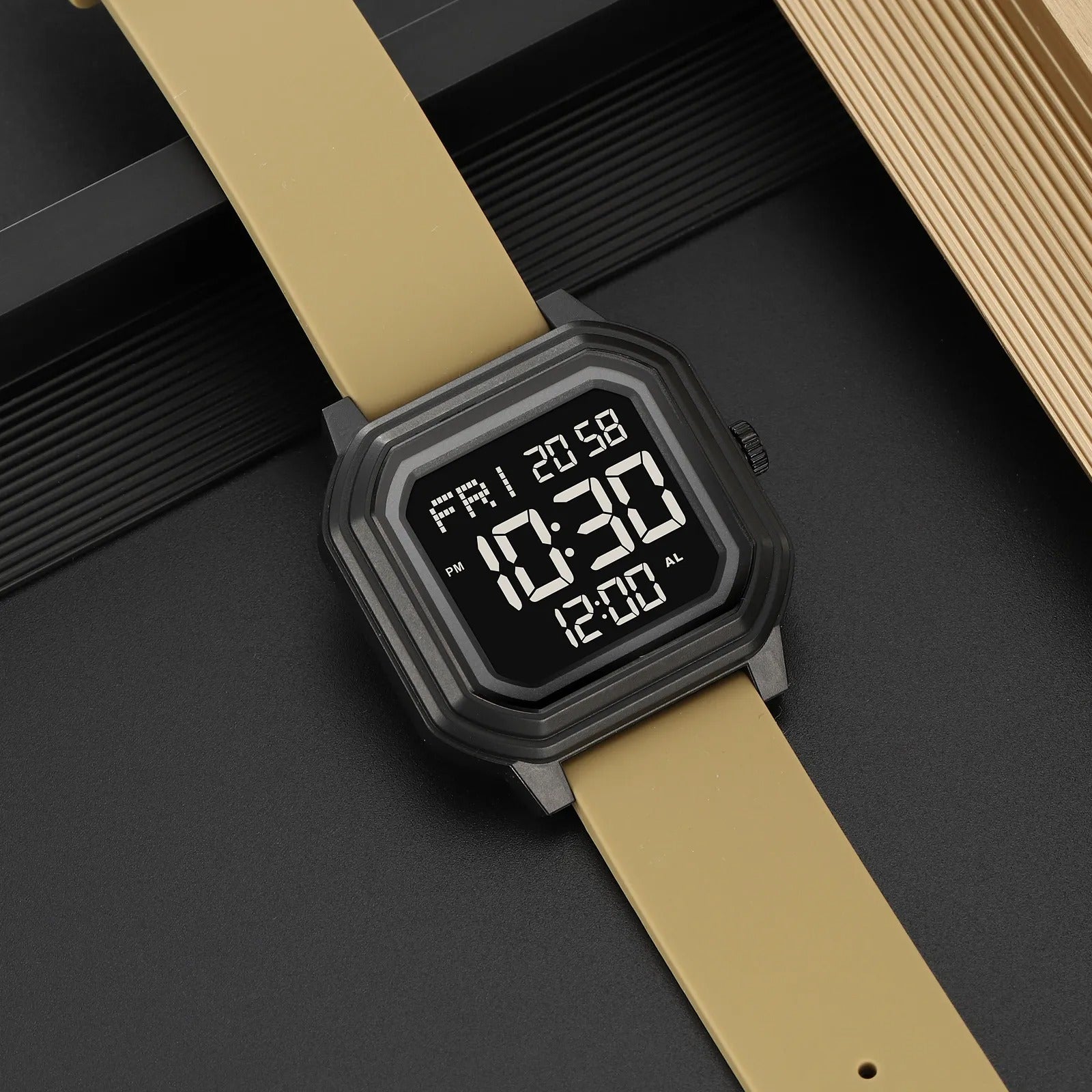 Skmei - 2558 - Minimal Time Digital Watch - Apricot image 1