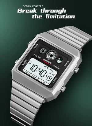 SKMEI 2450 - Classic Retro Digital Watch - Silver image 3