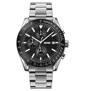 SKMEI - 9253 - Elite Chronograph Watch - Silver/Black-Steel image 3