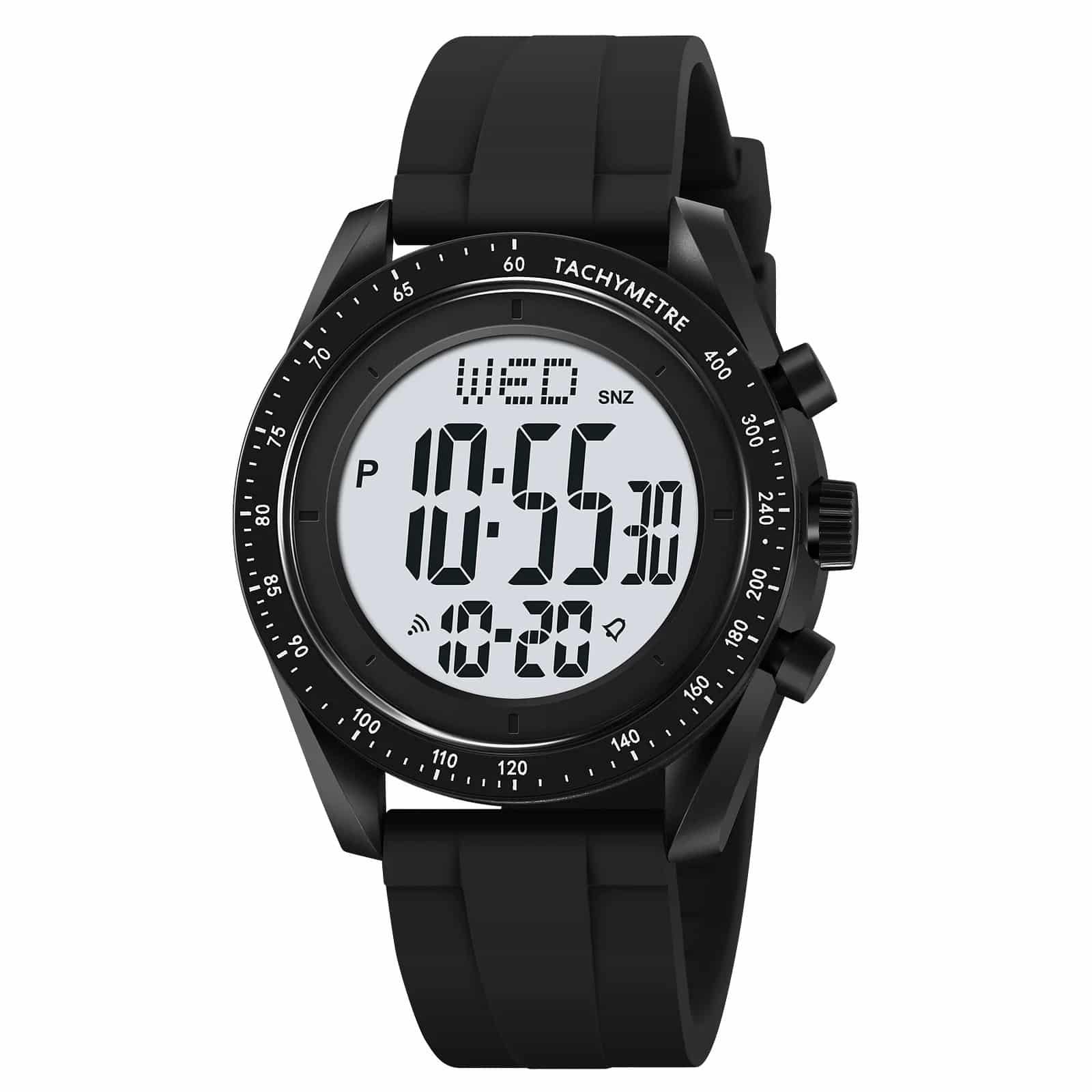 Skmei - 2045- Digital Multifunctional Luminous Waterproof - Black/White image 0