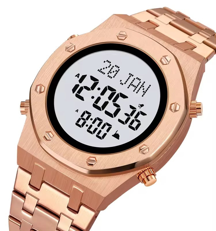 SKMEI - 2043 - Qibla Azan Time Reminder Prayer Watch - rosegold/white image 0