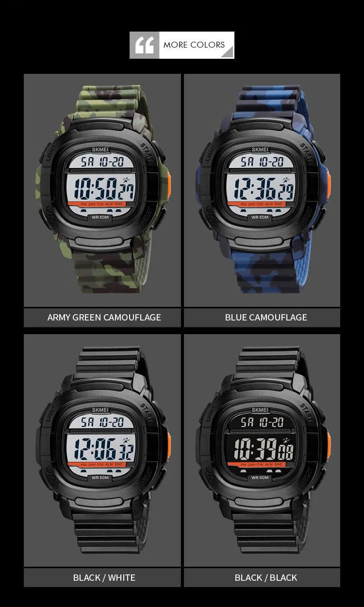 Skmei - 1657 - Sports 50M Waterproof Digital - Army image 4