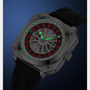 SKMEI - 9379 - Rotating Poker Dial Silicone Wrist Watch - silver/black image 3