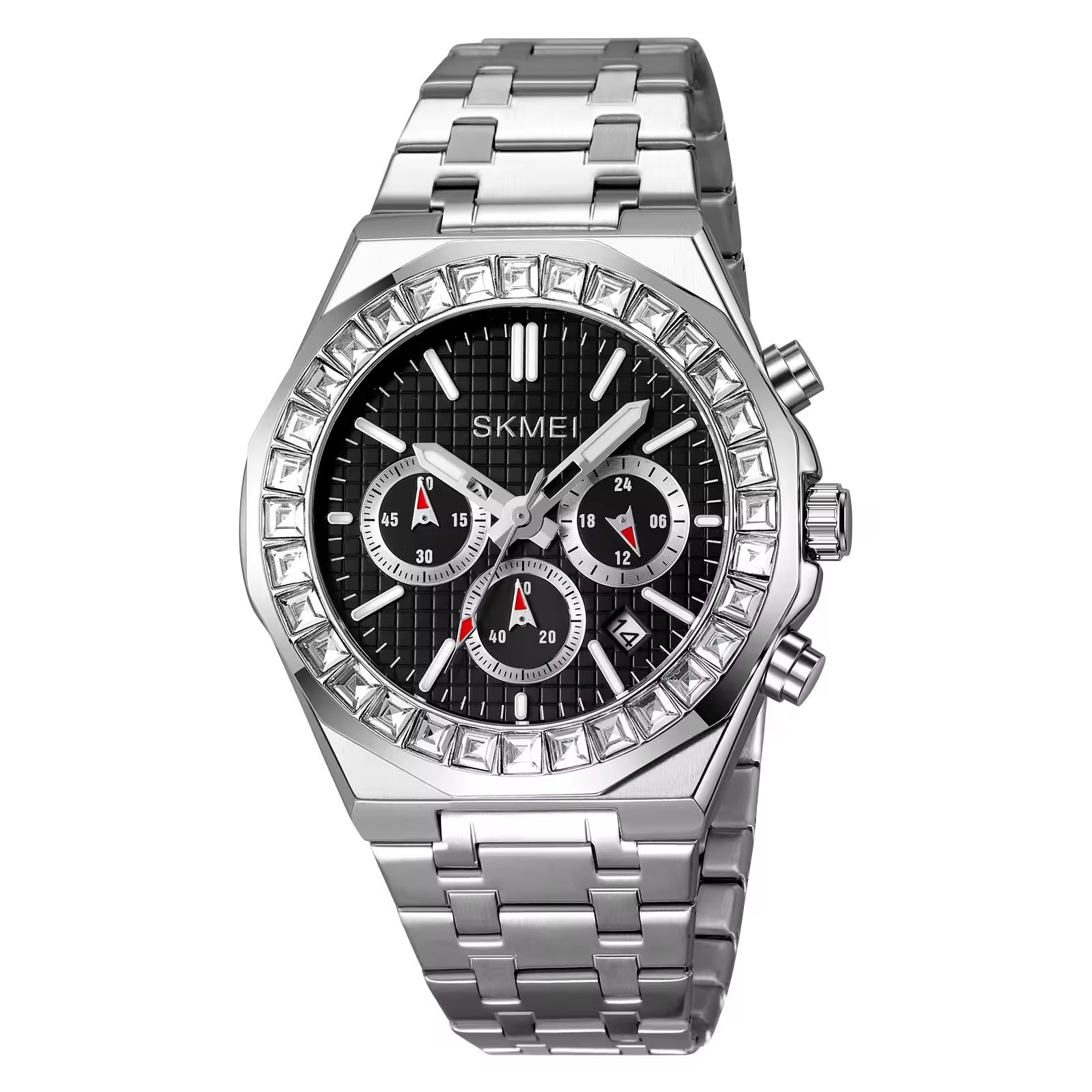 SKMEI - 2380 - High Quality Luxury Watch - Silver/Black image 1
