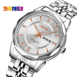 SKMEI - 9268 - Quartz Stainless Steel Luxury Analog Watch - silver/silver image 0