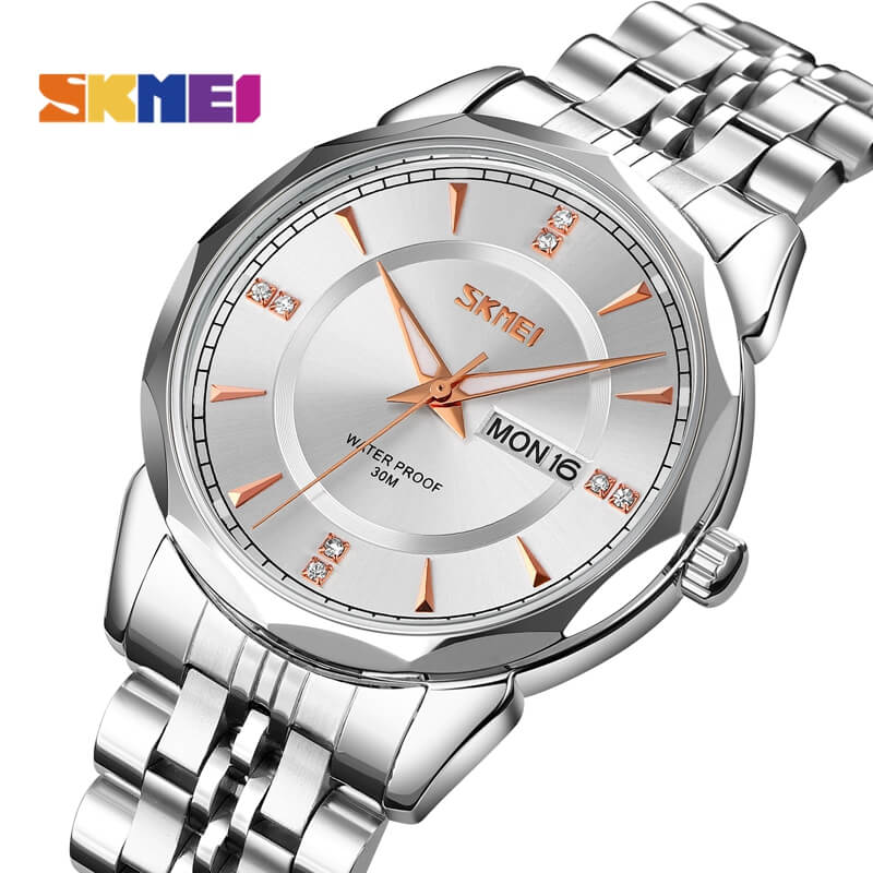 SKMEI - 9268 - Quartz Stainless Steel Luxury Analog Watch - silver/silver image 0