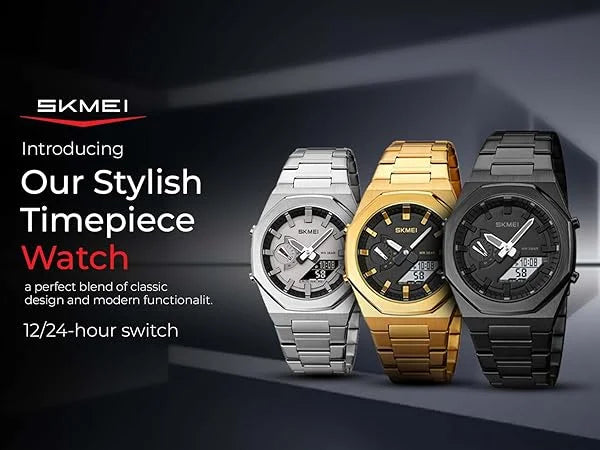 Skmei - 1816 - Dual Display luminous waterproofs 50+ timezone - Silver/White image 5