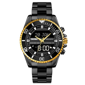SKMEI - 1896 - Qibla Azan Time Reminder Prayer Watch - black/gold image 0