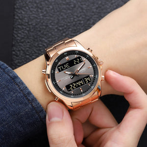 Skmei - 2049 - Multifunctional Waterproof Watch - Rosegold/Black image 3