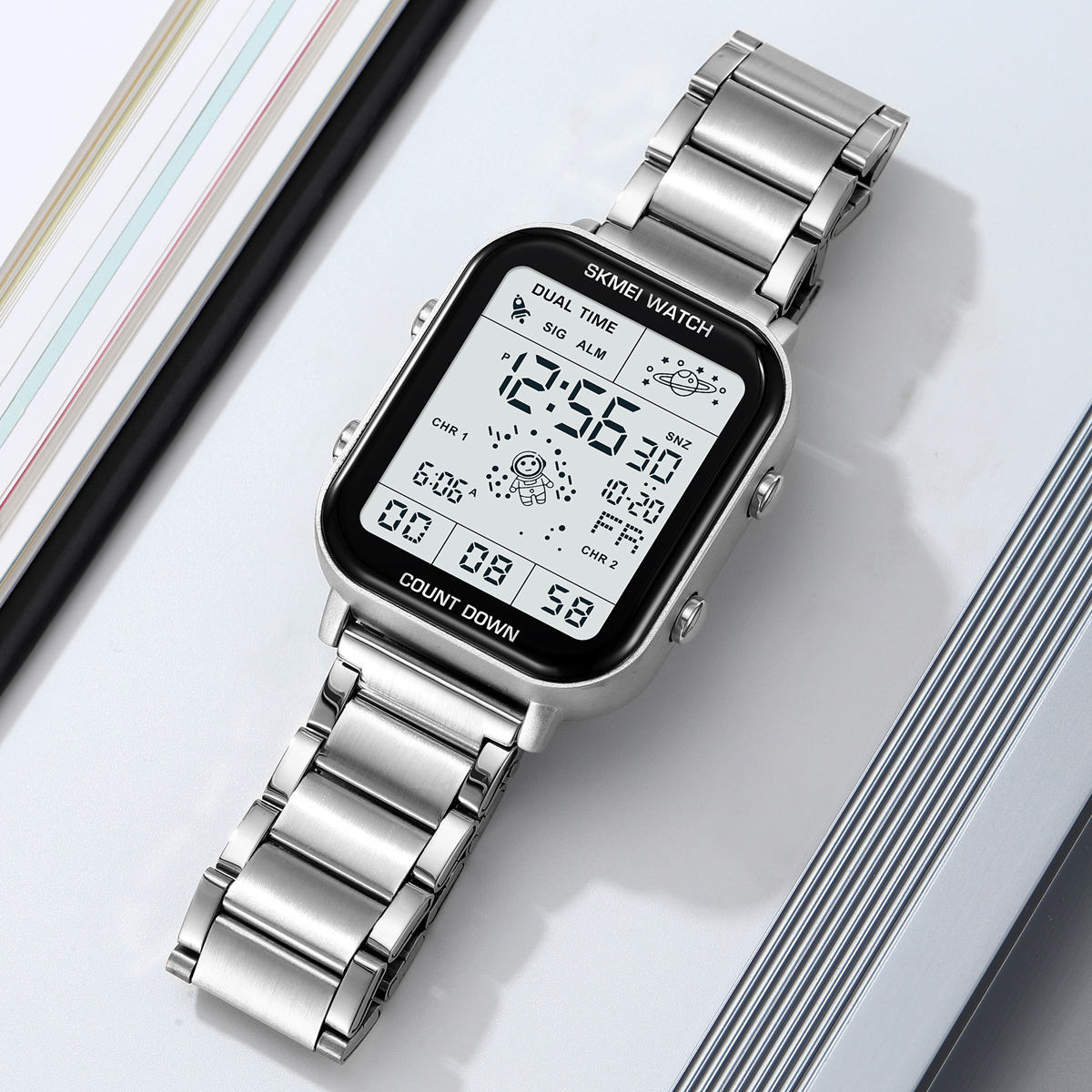 Skmei - 2301 - Digital Electronic Chronograph Sports Watch - silver image 1