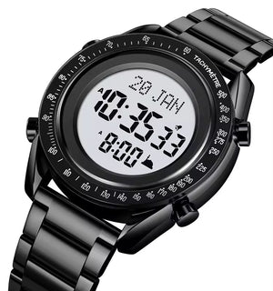 SKMEI - 2143 - Qibla Azan Time Reminder Prayer Watch - black/white image 0