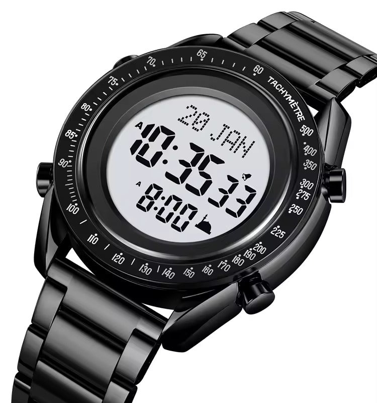 SKMEI - 2143 - Qibla Azan Time Reminder Prayer Watch - black/white image 0