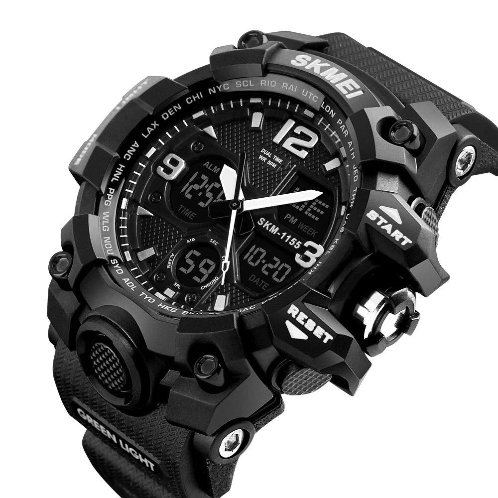 Skmei - 1155 - Sports Analog Digital Watch - Black image 0