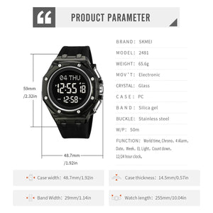 Skmei - 2481 - Heavy Duty Sports Digital Watch - black-black image 4