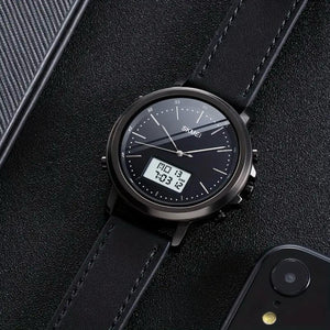 Skmei - 1652 (Strap) - Multifunctional Waterproof - Black/White-Leather image 1