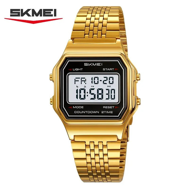 Skmei – 2465 – Digital Seven Bead Strap Watch – Gold/SevenBead image 1