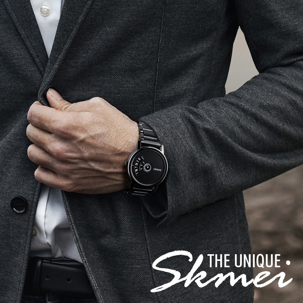 SKMEI -1260 - Waterproof Business Watch For Men - Black/Gun-Steel image 5