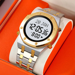 SKMEI - 2043 - Qibla Azan Time Reminder Prayer Watch - silver/gold-white image 4
