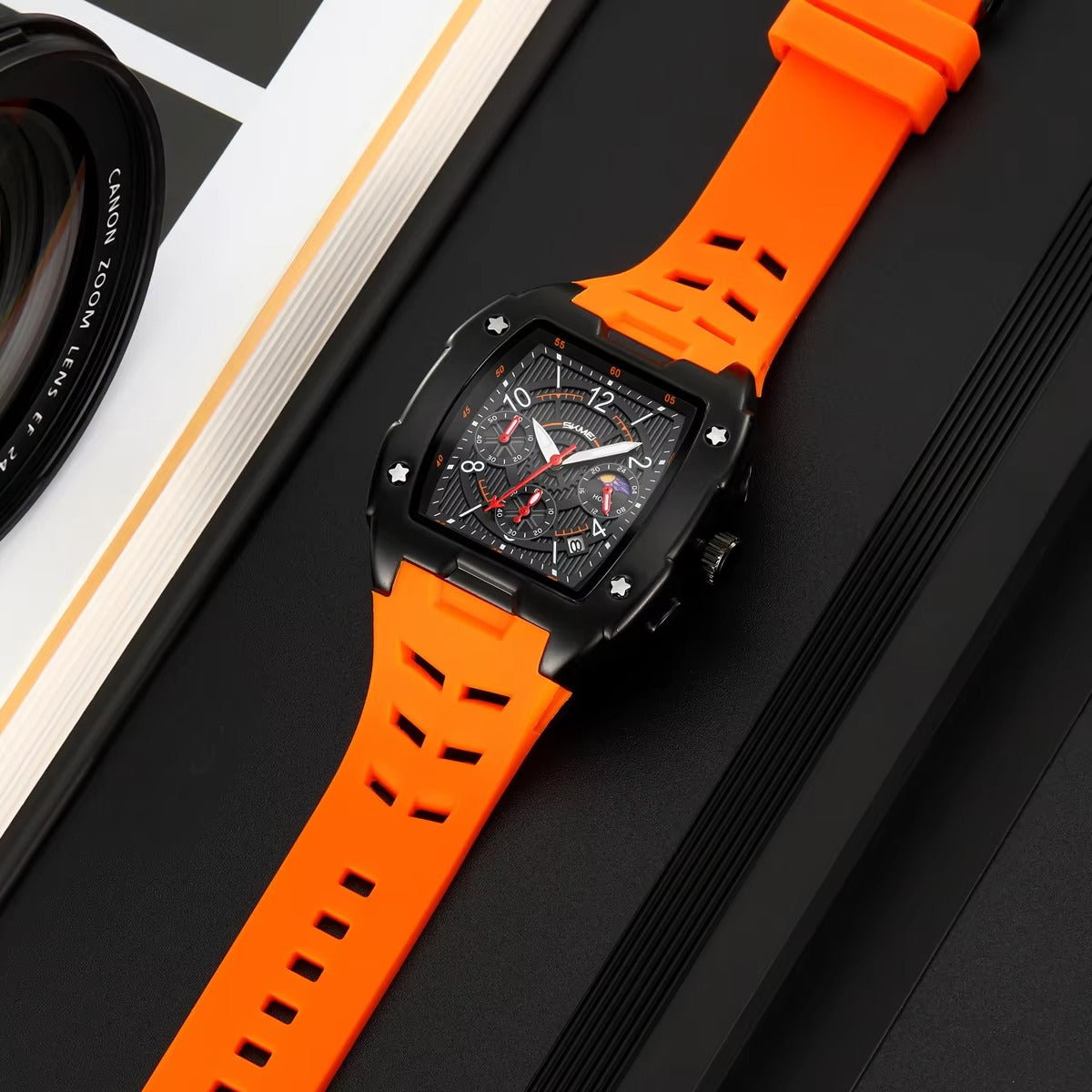 SKMEI - 9345 - Multifunctional Chronograph Quartz Watch - orange image 2