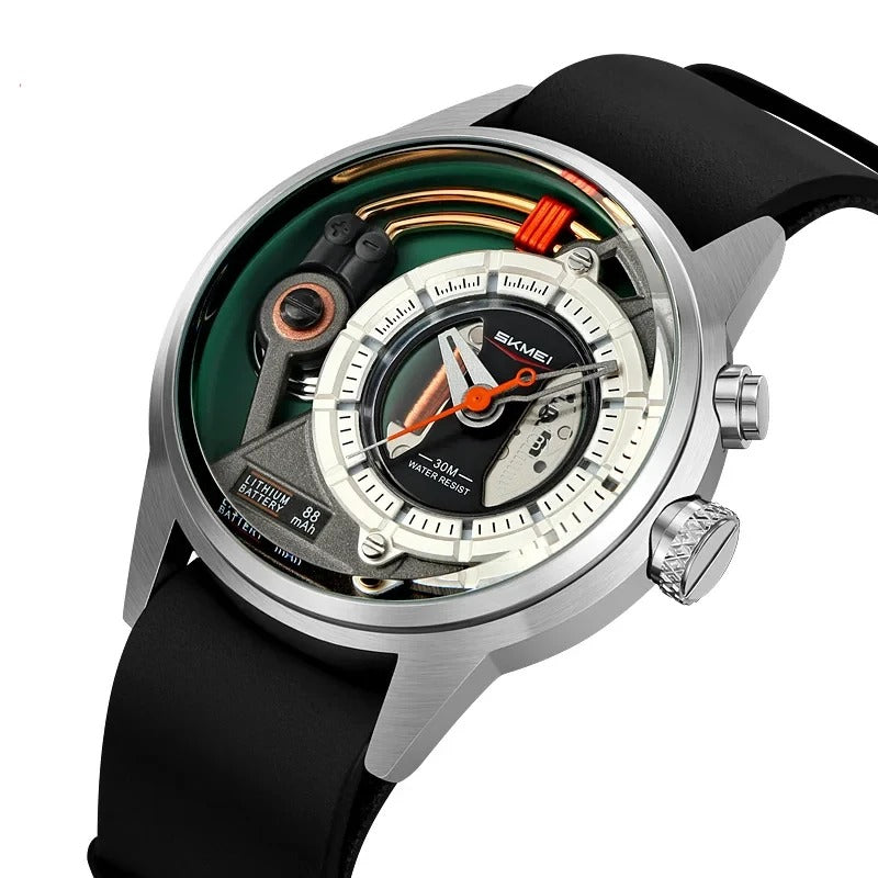 SKMEI - 2333 - Futuristic Analog Watch - silver/black image 1