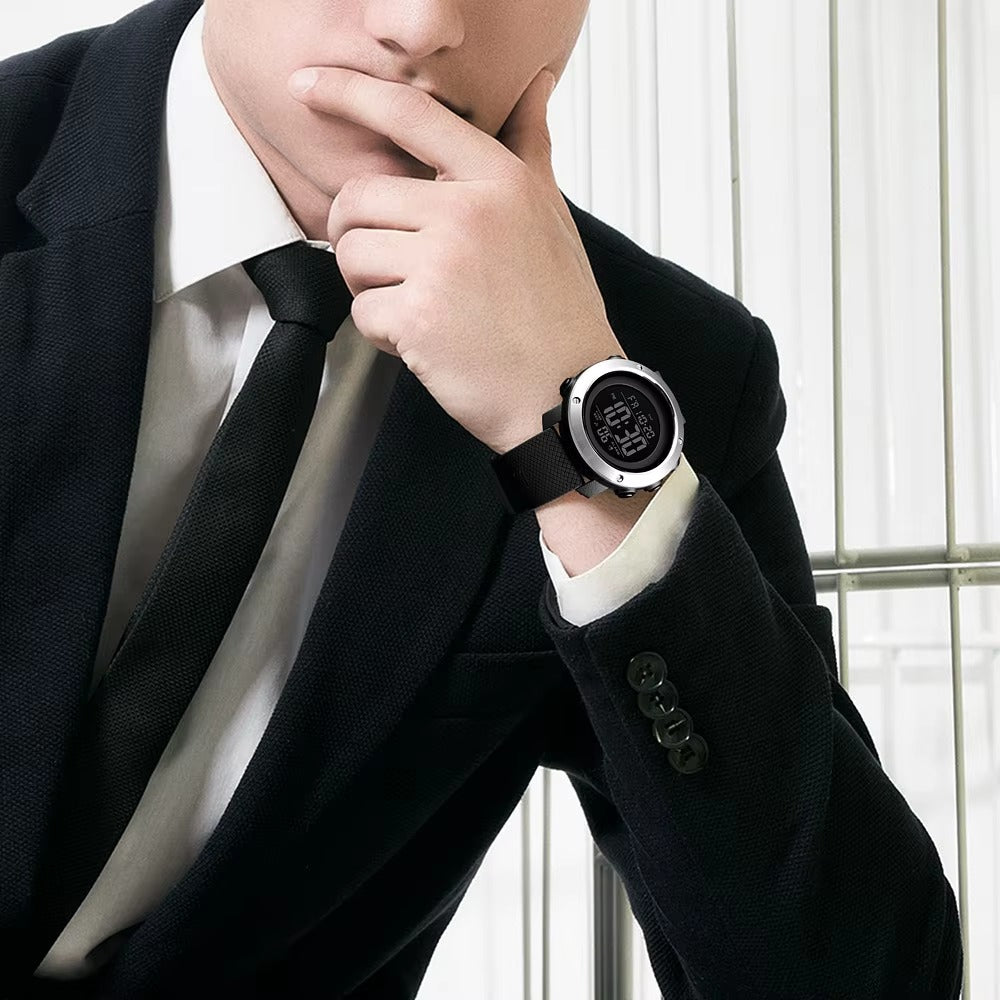SKMEI - 1416 - High Quality Luxury Watch - Black-Steel image 2