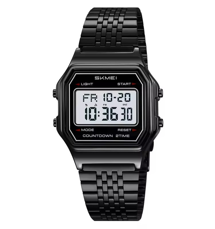 Skmei – 2465 – Digital Seven Bead Strap Watch – Black/White/SevenBead image 1