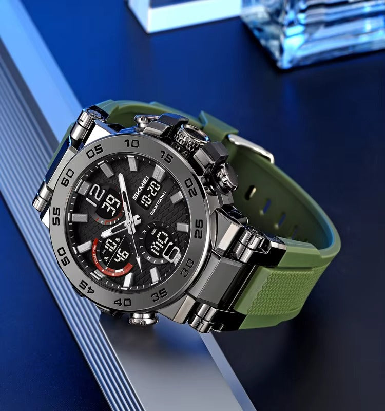 SKMEI - 2499 - Analog Digital Dial Display - army green image 0