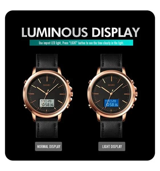 Skmei - 1652 (Strap) - Multifunctional Waterproof - RoseGold/White-Leather image 5