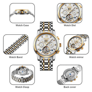 SKMEI - M029 - Automatic Movement Skeleton Watch - gold/silver silver image 5