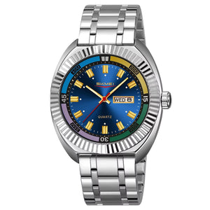 SKMEI - 9353 - Classic Stainless Steel Quartz Men Watch - Blue image 3