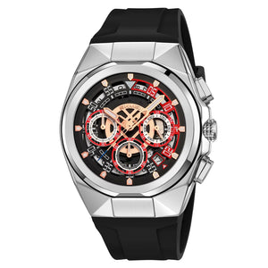 SKMEI - 9377 - Sporty Multi-Function Quartz Watch - silver/black image 2