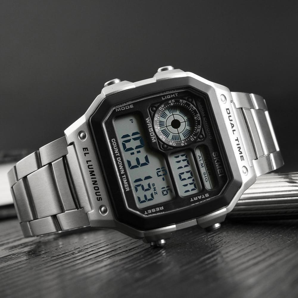 Skmei - 1335 - Digital Sports Countdown Waterproof Watch - Silver image 4
