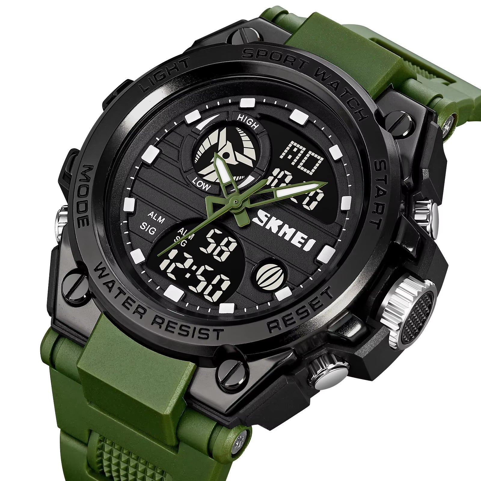 SKMEI 2031 Rugged Digital Sports Watch - Army/Green image 0