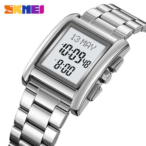 SKMEI - 2092 - Qibla Azan Time Reminder Prayer Watch - silver image 1
